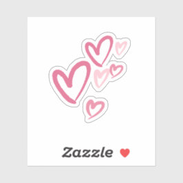 Pegatina Corazones rosados dibujo lindo