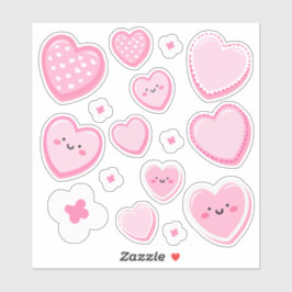 Pegatina Corazones rosados lindos cortados a medida