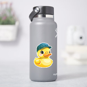 Pegatina Cordón de pato amarillo lindo y caprichoso