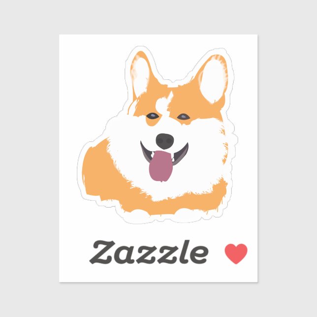 Pegatina Corgi Dog Mascota Animal (Hoja)