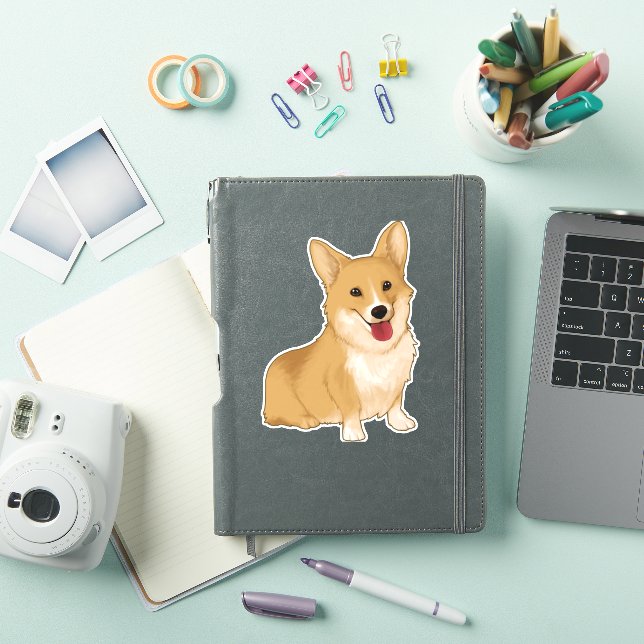 Pegatina Corgi sonriente (Funda para iPad)