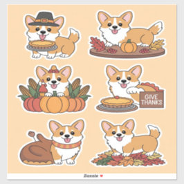 Pegatina Corgi Thanksgiving