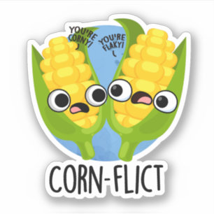 Pegatina Corn-flict Funny Corn Pun