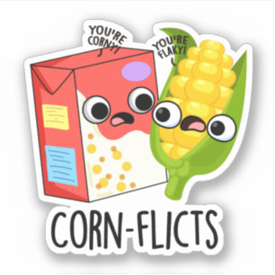 Pegatina Corn-flicts Funny Corn Pun