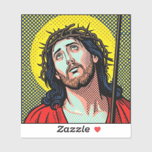 Pegatina Corona de Espinas Religiosa Pop Art Puntos de Medi