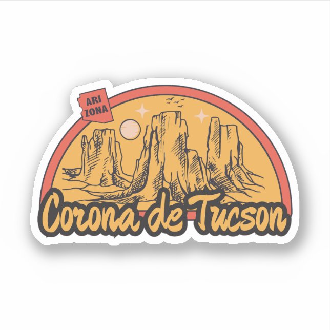 Pegatina Corona de Tucson, Arizona  (Anverso)