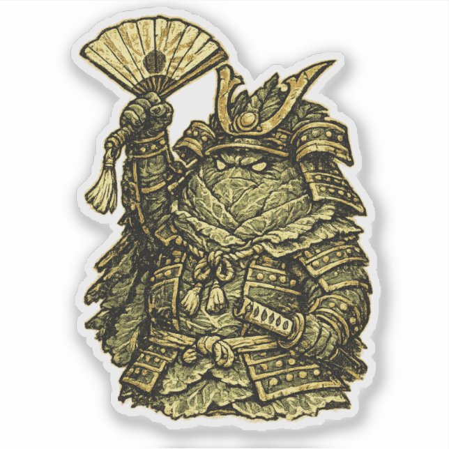 Pegatina Coronel Col — Divertido Comandante Vegetal  (Anverso)