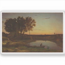 Corot - Paisaje con Lago y Boatman