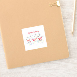 Pegatina Corredor con palabras personalizadas