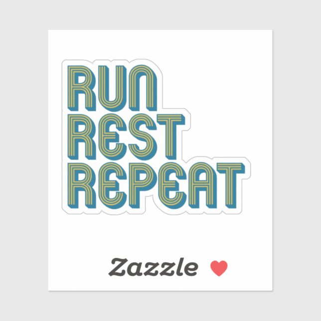 Pegatina Correr Descansar Repetir (Hoja)