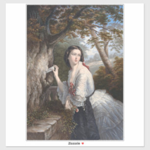 Pegatina Correspondencia secreta: nota de chica para el amo