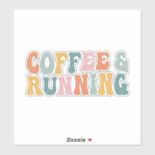 Pegatina Corriendo y café