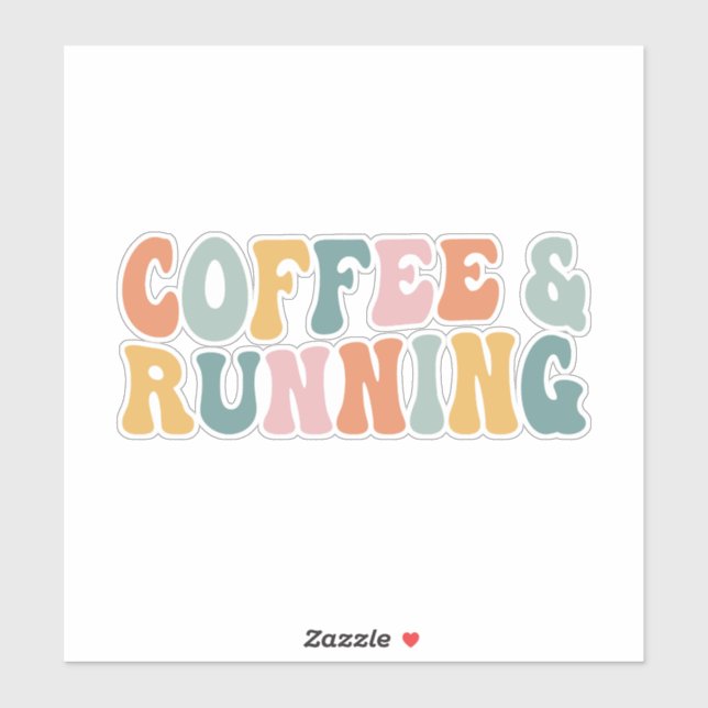 Pegatina Corriendo y café (Hoja)