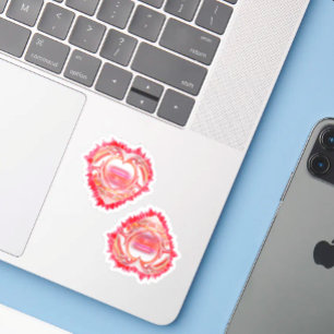 Pegatina Corta a dos Personalizados de corazón teñidos de c