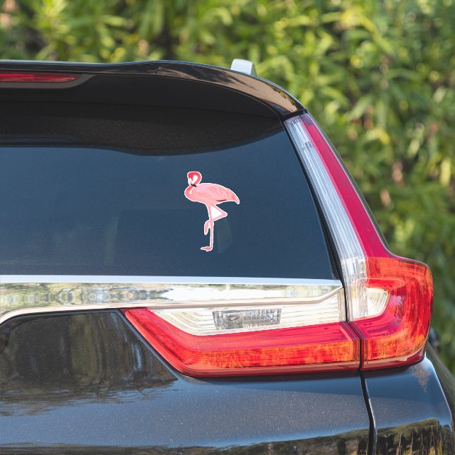 Pegatina Cortado con forma de flamenco rosa (Lado del coche)