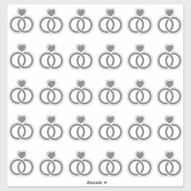 Pegatina Corte de besos del anillo Boda moderno (Hoja)