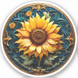 Pegatina Corte Inspiradora de Personalizable de girasol