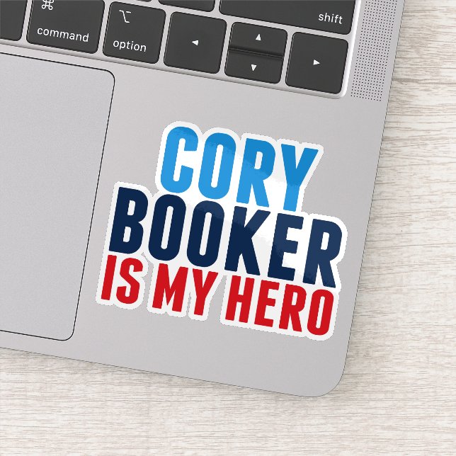 Pegatina Cory Booker es mi portátil Hero (Detalle)
