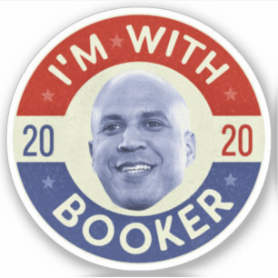 Pegatina Cory Booker President 2020 Democrat Photo Retro