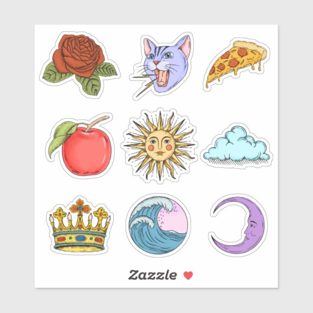 Pegatina Cosas al azar (Hoja)