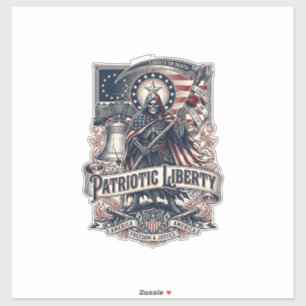 Pegatina Cosechadora de Libertad Patriótica Patriota Oscuro