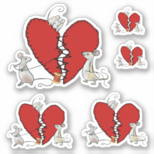 Pegatina Cosen corazón roto