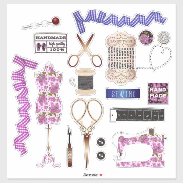 Pegatina Coser de costura de costura de costura (Hoja)