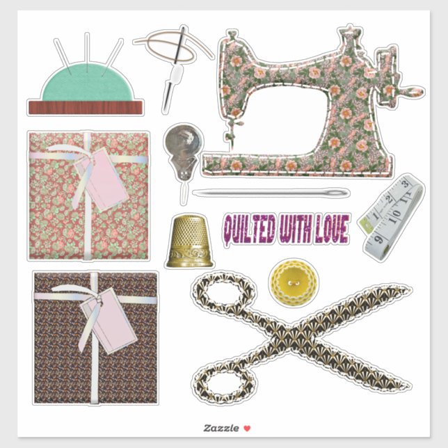 Pegatina Coser de costura de costura de costura (Hoja)