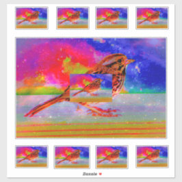 Pegatina Cosmic Bird Dreamscape Art Print"