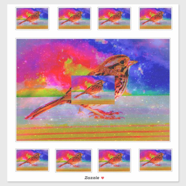 Pegatina Cosmic Bird Dreamscape Art Print" (Hoja)