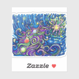 Pegatina Cosmic Christmas Tree