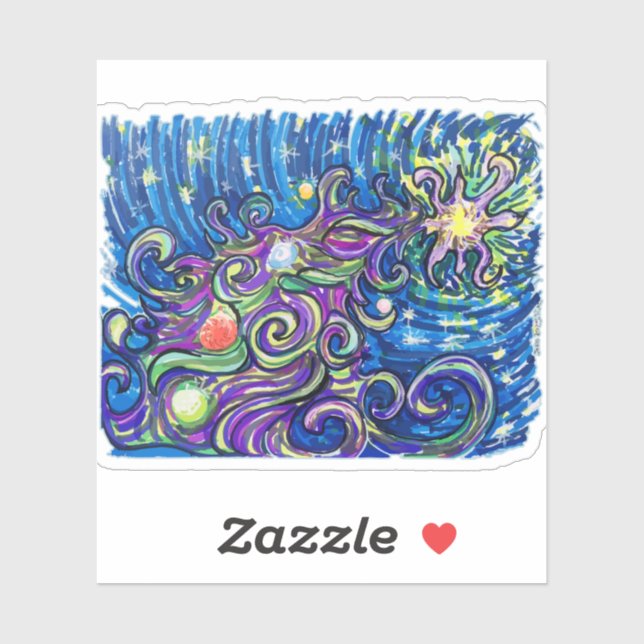 Pegatina Cosmic Christmas Tree (Hoja)