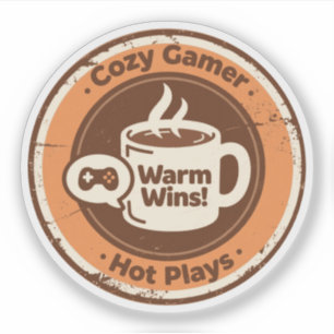 Pegatina Cosmo Gamer Warm Gana Café Caliente Juega