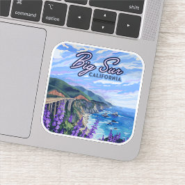 Pegatina Costa Retro Oeste de Big Sur California