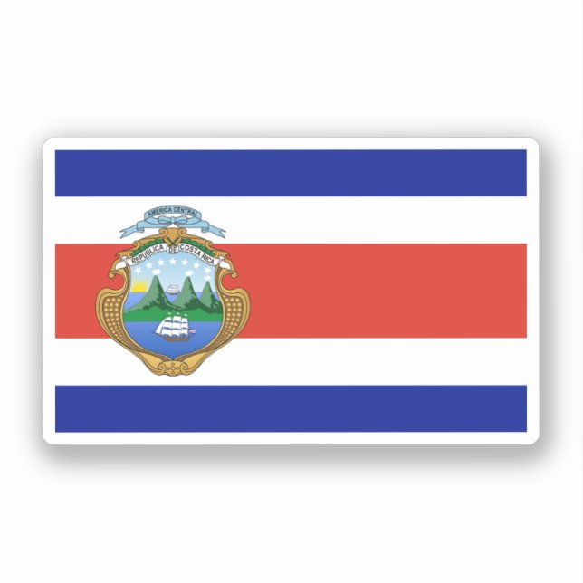Pegatina Costa Rica (escudo de armas/bandera) (Anverso)