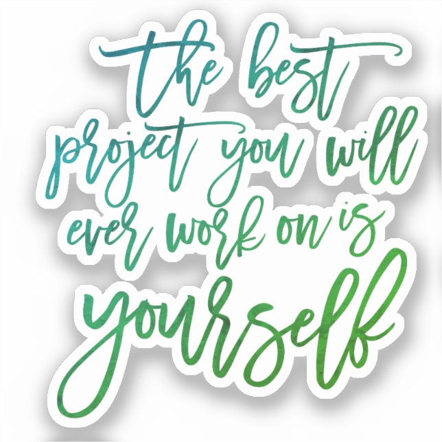 Pegatina Cotizaciones de autoayuda, Proyecto que inspirador (Anverso)