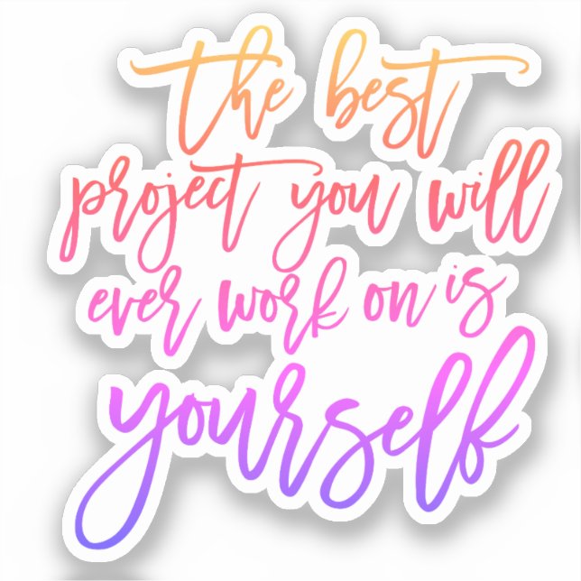 Pegatina Cotizaciones de autoayuda, Proyecto que inspirador (Anverso)