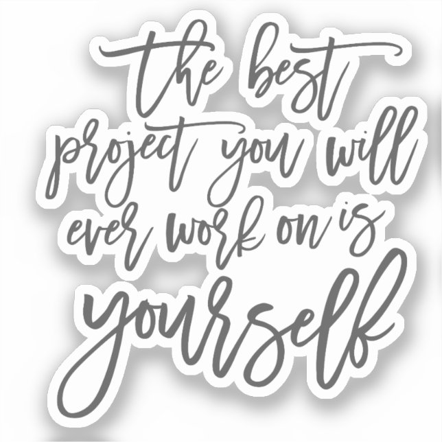 Pegatina Cotizaciones de autoayuda, Proyecto que inspirador (Anverso)