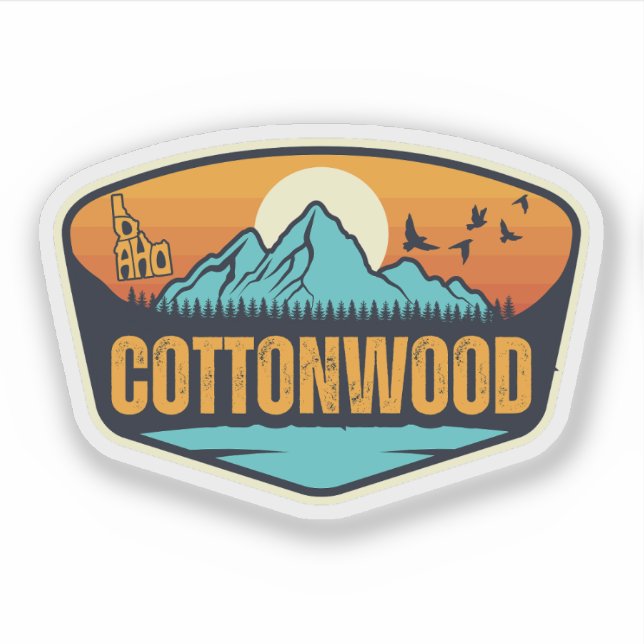 Pegatina Cottonwood, Idaho (Anverso)