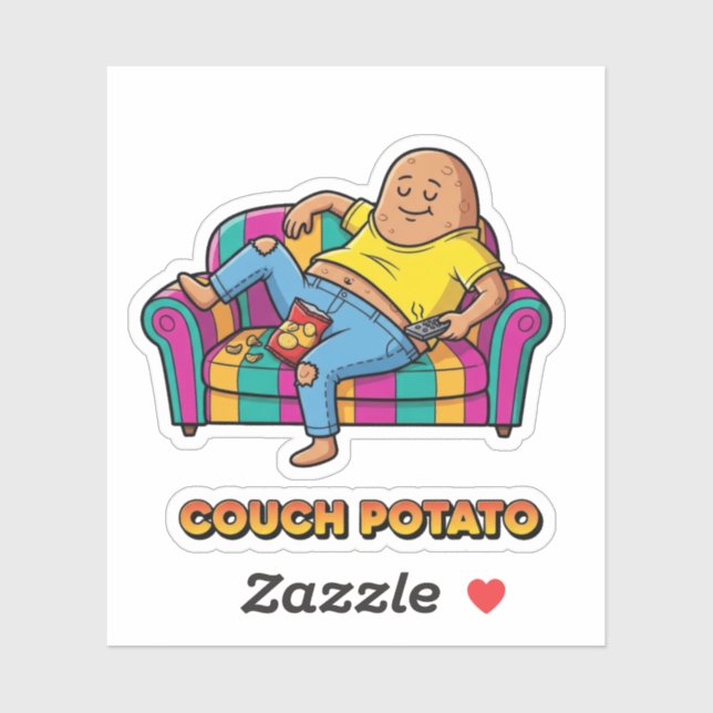 Pegatina Couch Potato Lazy Person (Hoja)