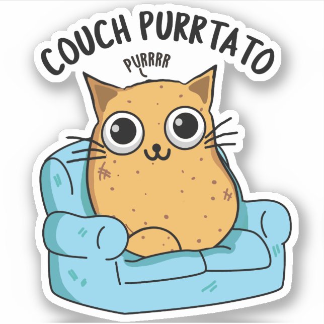 Pegatina Couch Purrtato Funny Potato Pun (Anverso)
