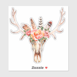 Pegatina Cow Skull Country Cottage Laptop Cutout Vinyl