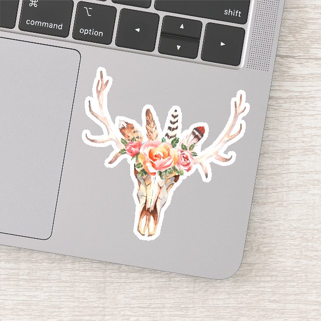 Pegatina Cow Skull Country Cottage Laptop Cutout Vinyl (Detalle)