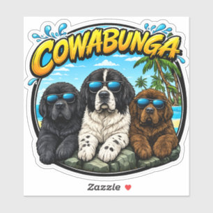 Pegatina Cowabunga Newfies