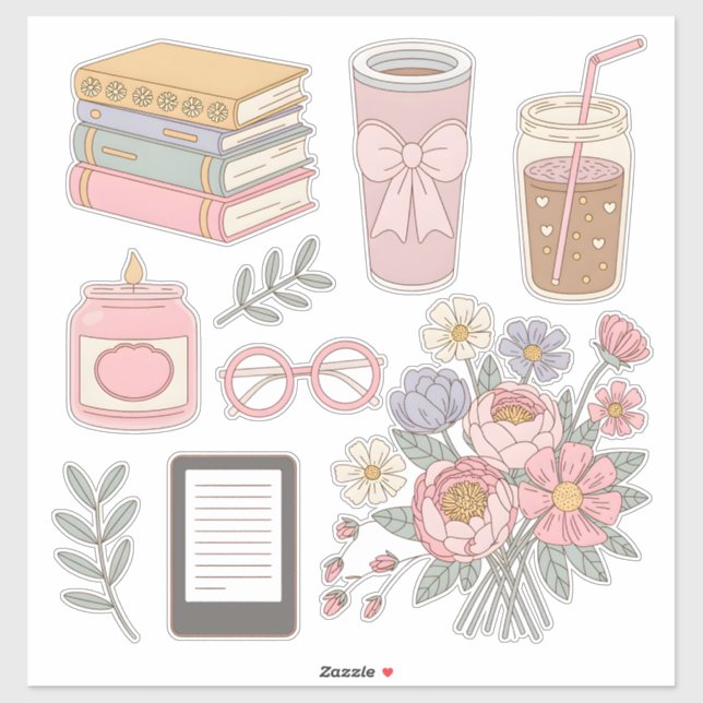 Pegatina Cozy Aesthetic Sticker Pack Digital Planner Clipar (Hoja)