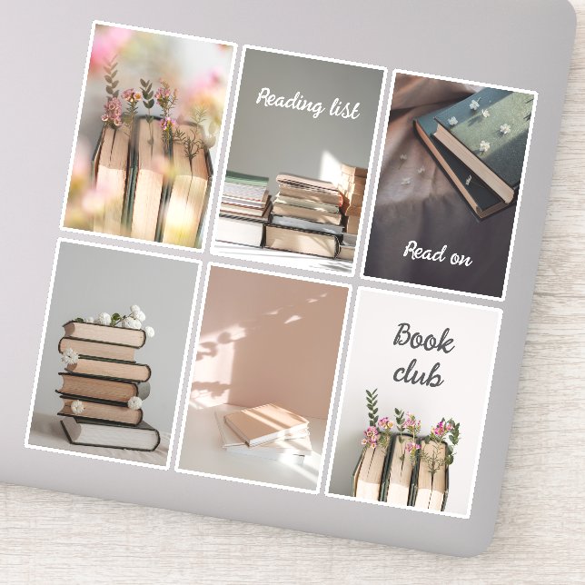 Pegatina Cozy Book Club Reading Aesthetic Sticker Sheet (Detalle)