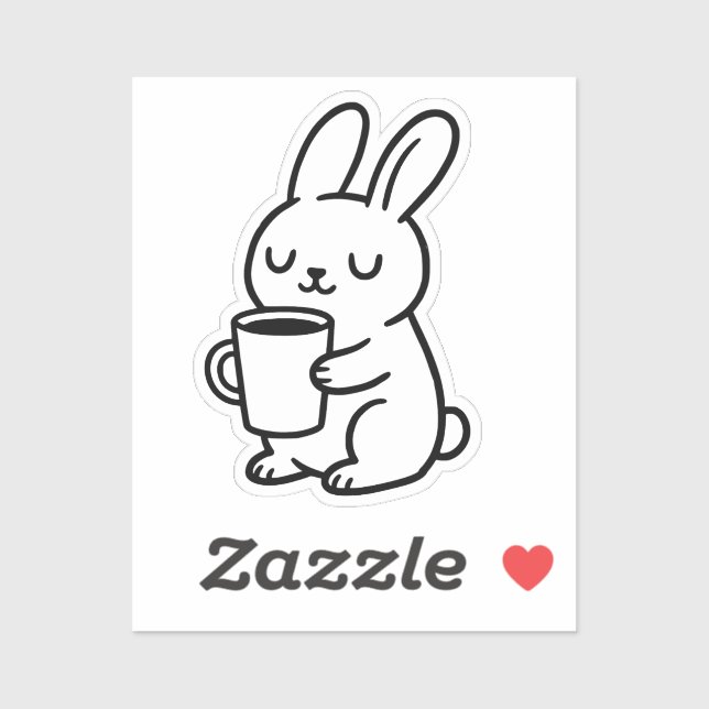 Pegatina Cozy Bunny Coffee Doodle (Hoja)