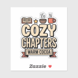 Pegatina Cozy Chapters Warm Cocoa Holiday