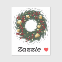 Pegatina Cozy Christmas Deer with Ornamen Cut Vinyl Sticker