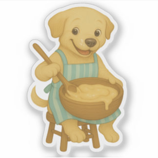 Pegatina Cozy Cooking Dog Clipart - Happy Labrador